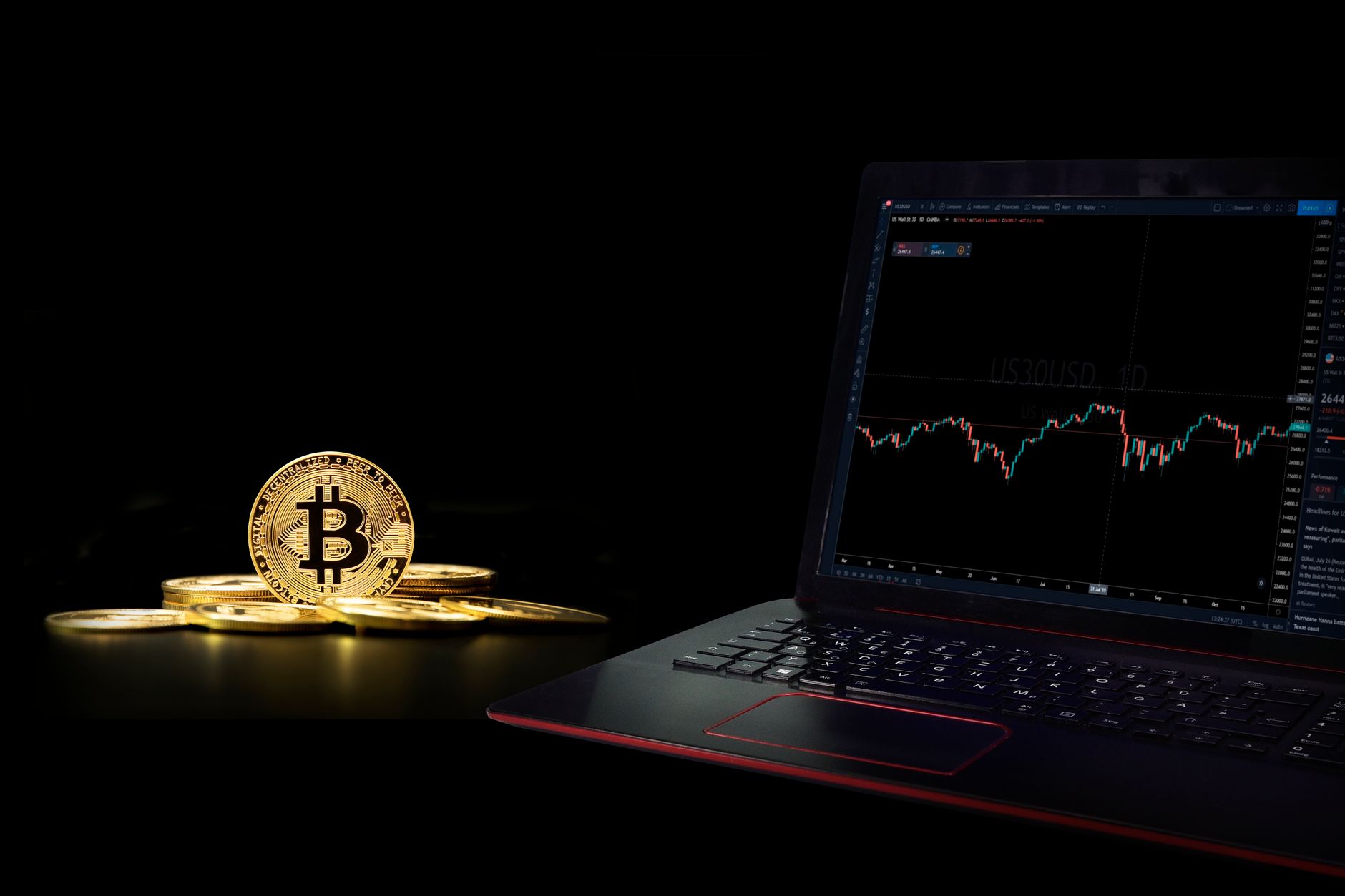 Decentralized finance network visualization with interconnected nodes.